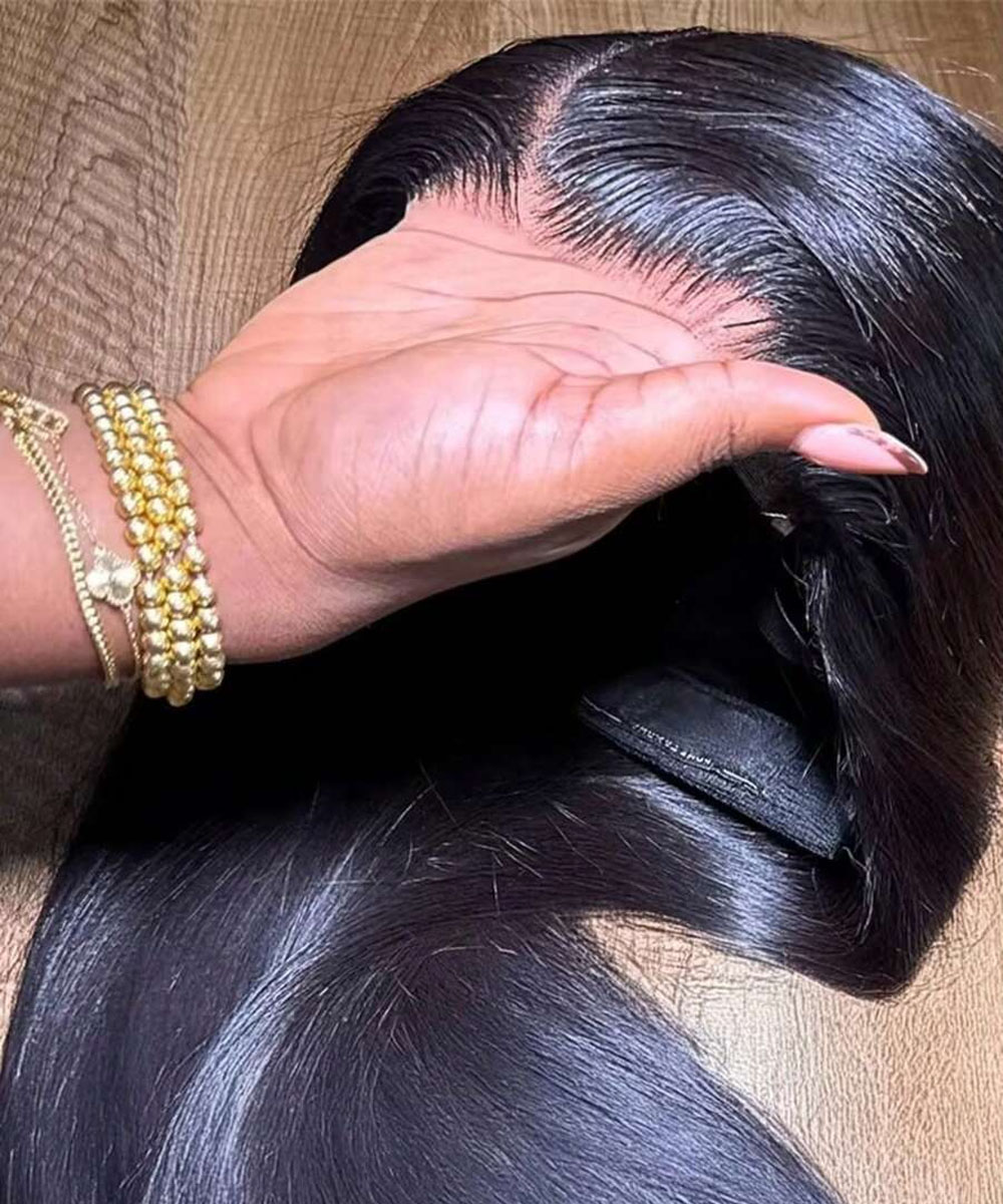 Hd Lace Frontal Wig Human Hair Pre Plucked - شعر مستعار أمامي من الدانتيل بطول
