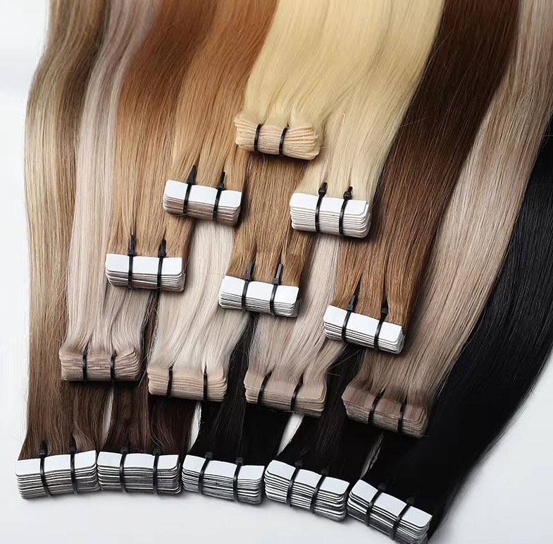 Invisible Tape In Extensions Real Hair - وصلات شعر بشري طبيعية سوداء بطول
