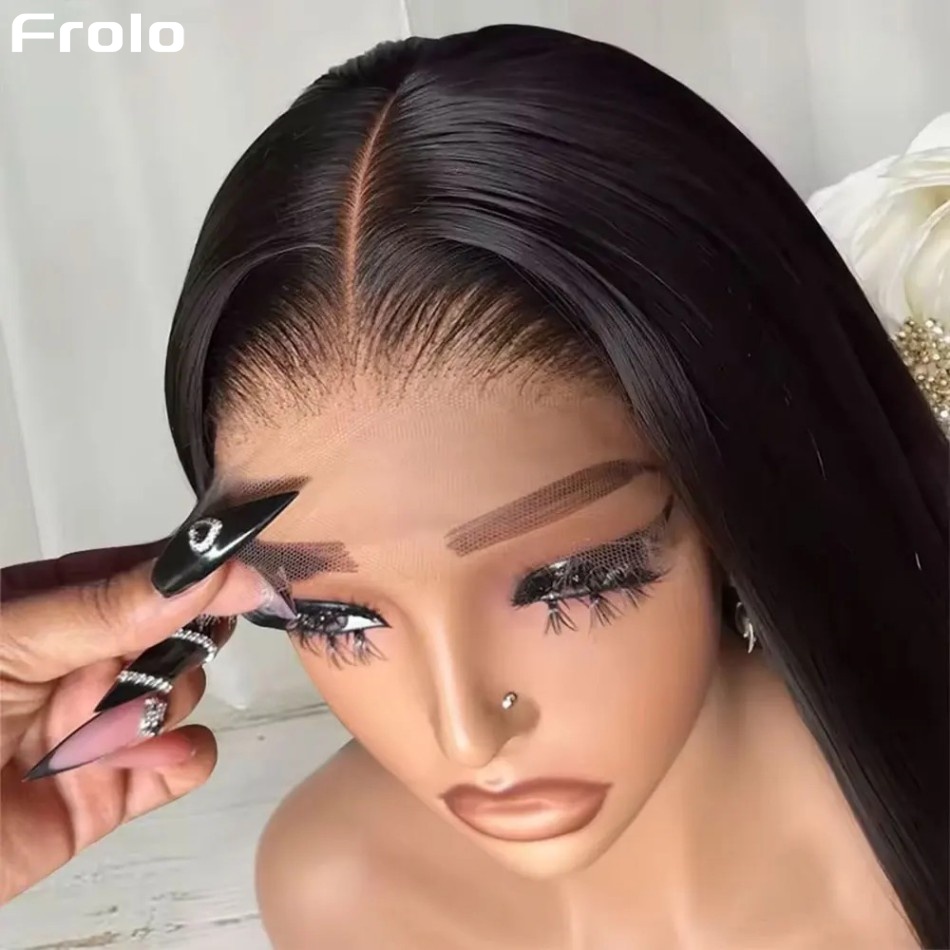Human Hair Wigs - باروكة شعر بشري مستقيم بدون غراء