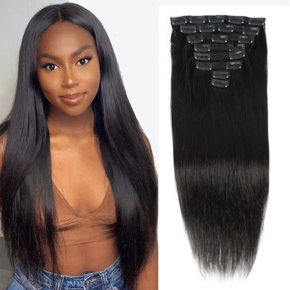 وصلات شعر بشري بمشبك طبيعي مست - مراجعة Seamless Clip In Hair Extensions Human Hair وسعره