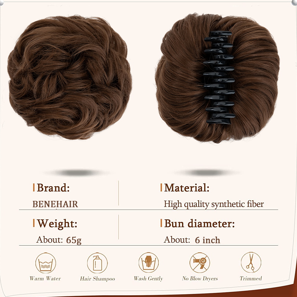 بينهير فوضوي كعكة الشعر الاصطن - مراجعة Claw Clip Messy Bun Hair Piece وسعره