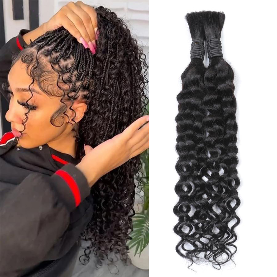 شعر بشري مموج بوهو للضفائر 50  - مراجعة Water Wave Bulk Human Hair For Braiding وسعره