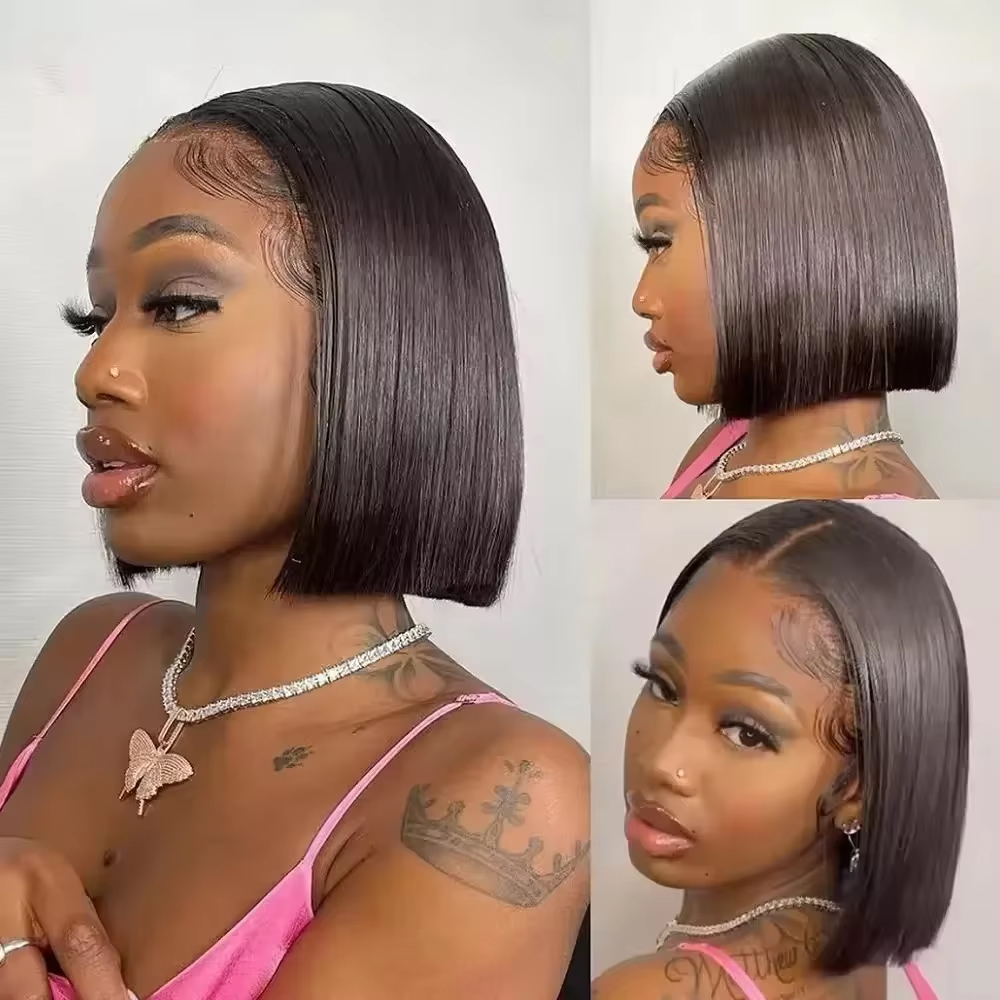 باروكة شعر طبيعي بشبكة أمامية  - مراجعة Pre Parted 13X4 Lace Front Bob Wig وسعره